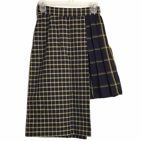 SEA Pleated Skirt Midi Mini Asymmetric Phantom Skirt New Plaid Size 0 - Picture 3 of 12